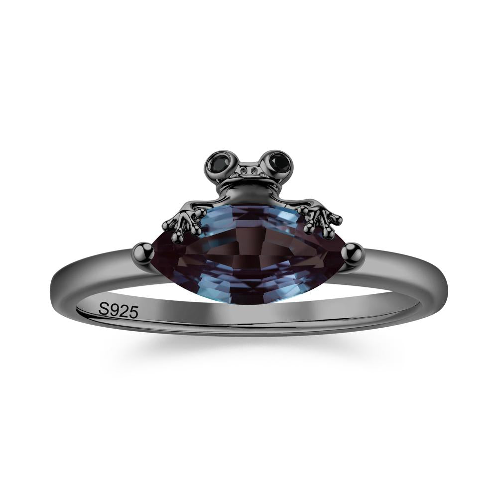Lucky Frog London Blue Topaz and Black Spinel Ring for Ladies - LUO Jewelry #gemstone_Alexandrite and Black Spinel