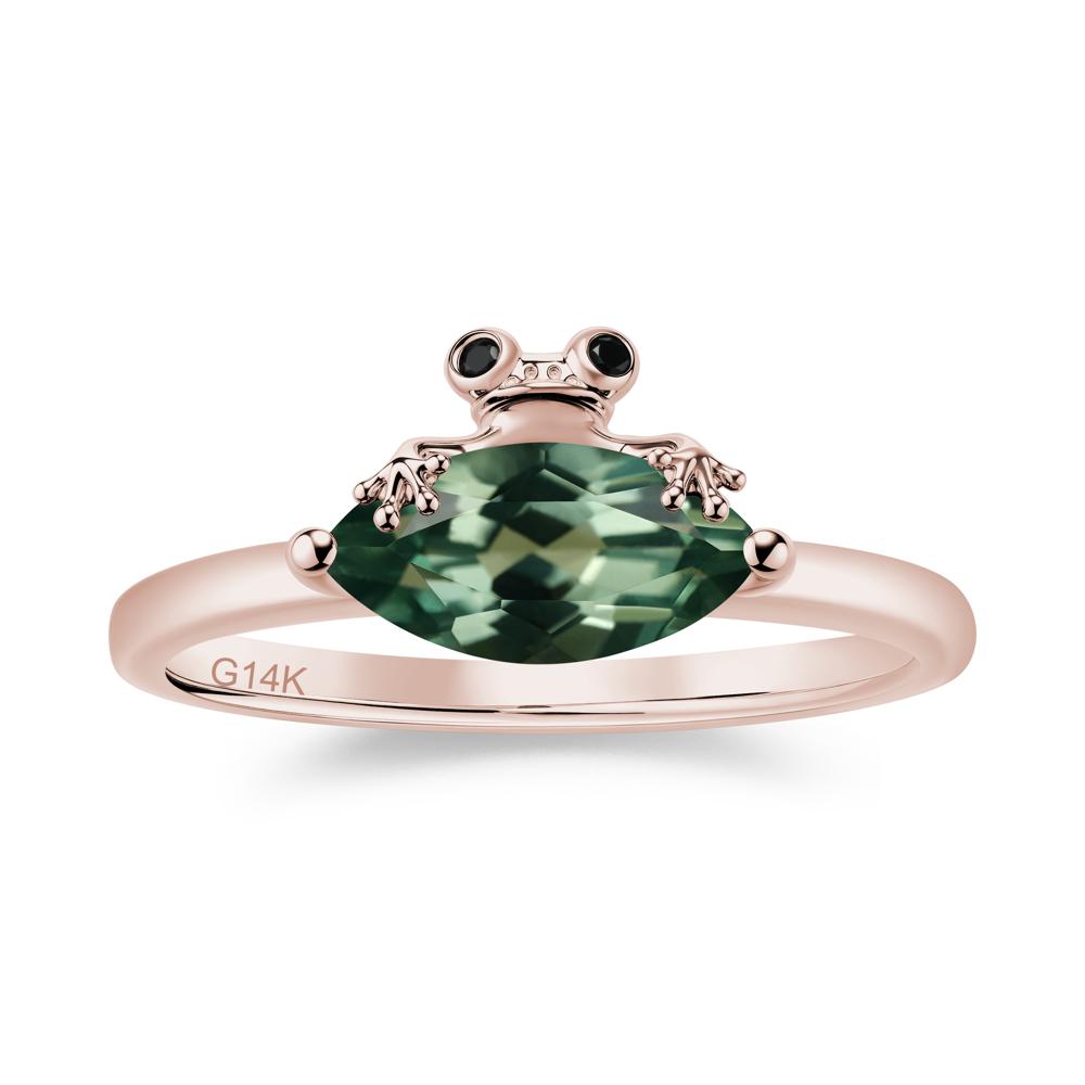 Lucky Frog London Blue Topaz and Black Spinel Ring for Ladies - LUO Jewelry #gemstone_Green Sapphire and Black Spinel