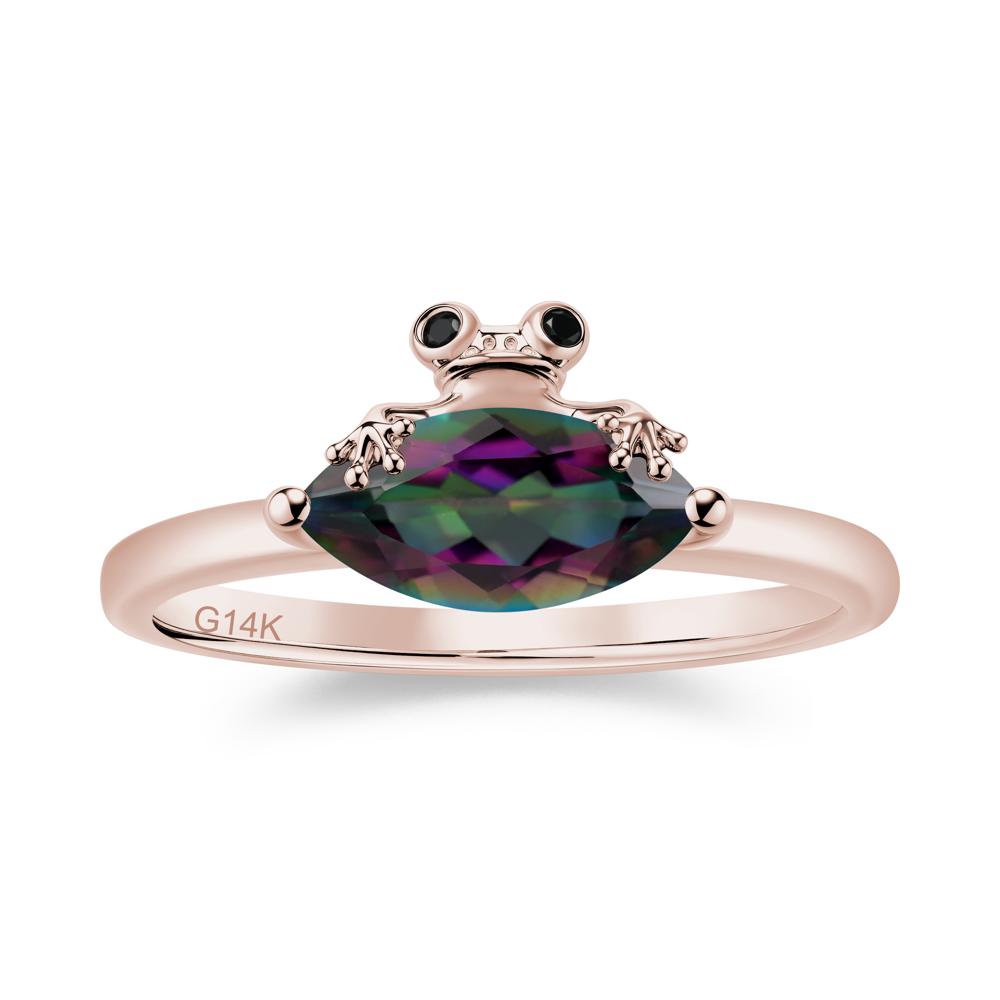 Lucky Frog London Blue Topaz and Black Spinel Ring for Ladies - LUO Jewelry #gemstone_Mystic Topaz and Black Spinel