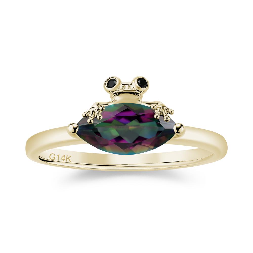 Lucky Frog London Blue Topaz and Black Spinel Ring for Ladies - LUO Jewelry #gemstone_Mystic Topaz and Black Spinel