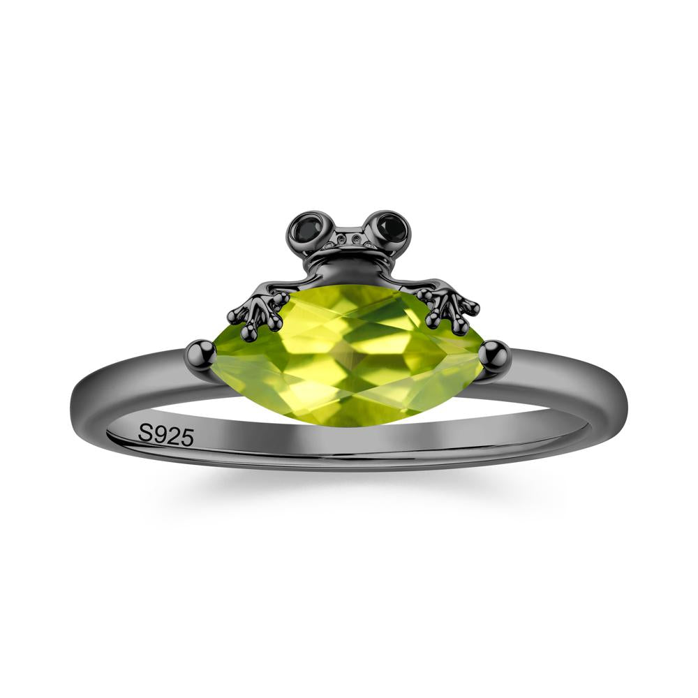 Lucky Frog London Blue Topaz and Black Spinel Ring for Ladies - LUO Jewelry #gemstone_Peridot and Black Spinel