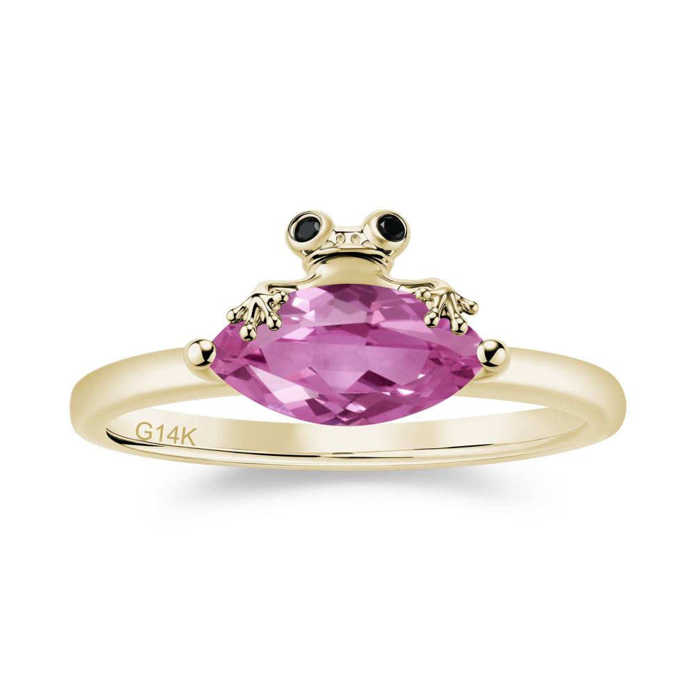 Lucky Frog London Blue Topaz and Black Spinel Ring for Ladies - LUO Jewelry #gemstone_Pink Sapphire and Black Spinel