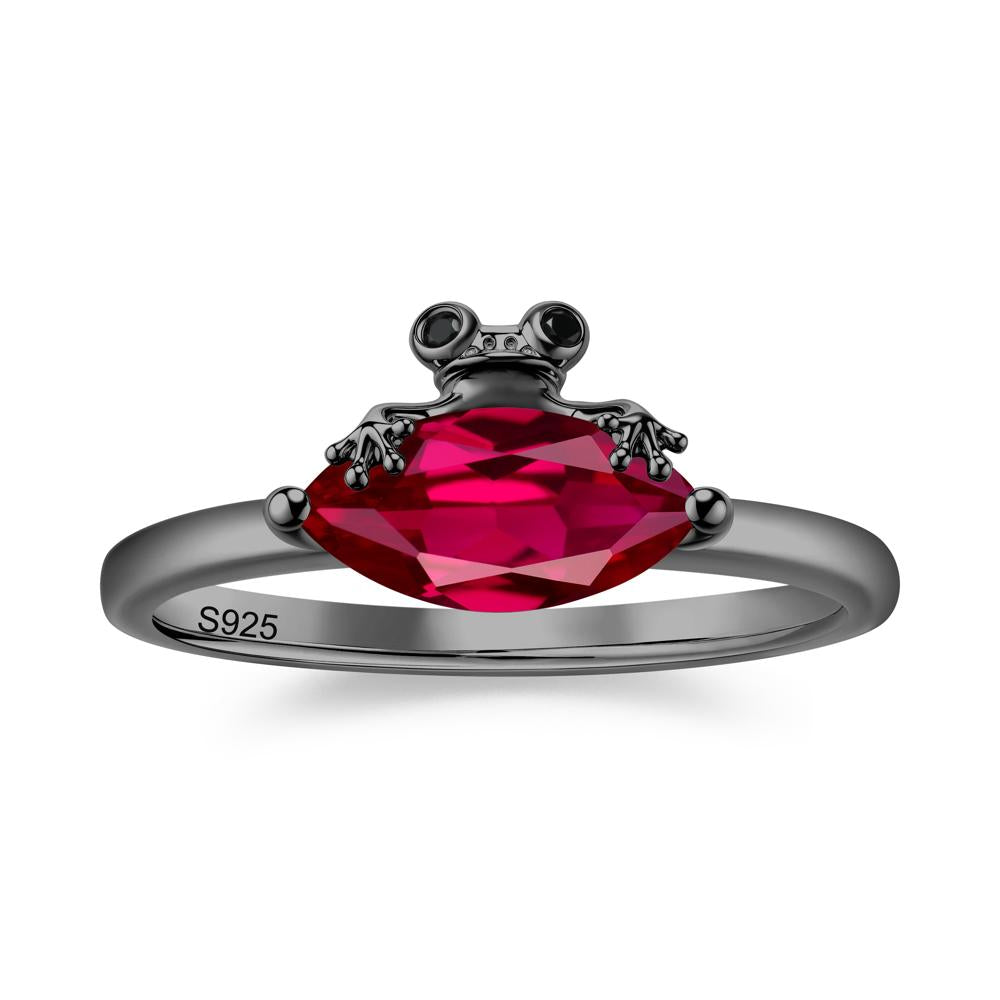 Lucky Frog London Blue Topaz and Black Spinel Ring for Ladies - LUO Jewelry #gemstone_Ruby and Black Spinel