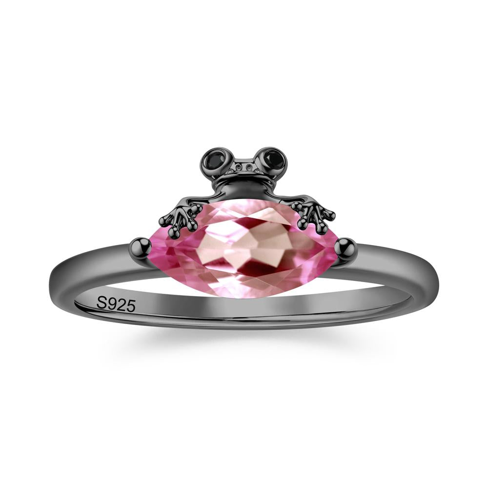 Lucky Frog London Blue Topaz and Black Spinel Ring for Ladies - LUO Jewelry #gemstone_Tourmaline and Black Spinel