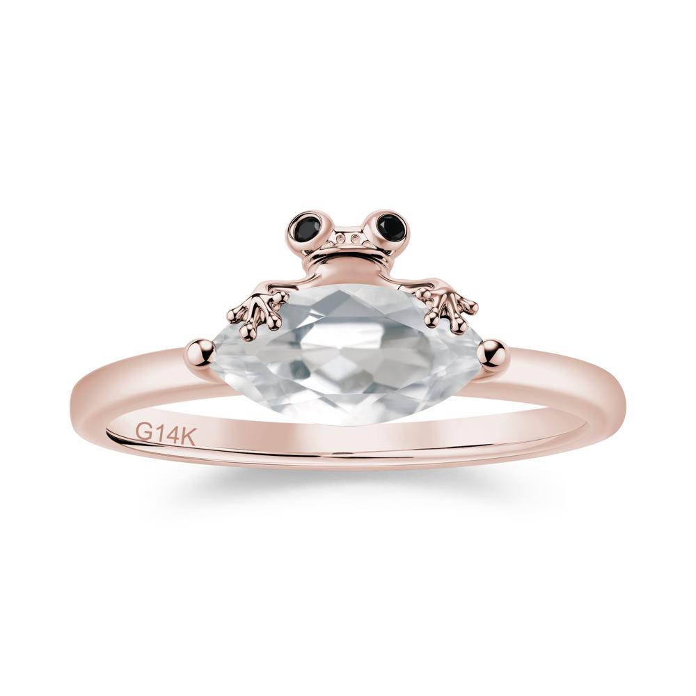 Lucky Frog London Blue Topaz and Black Spinel Ring for Ladies - LUO Jewelry #gemstone_White Topaz and Black Spinel