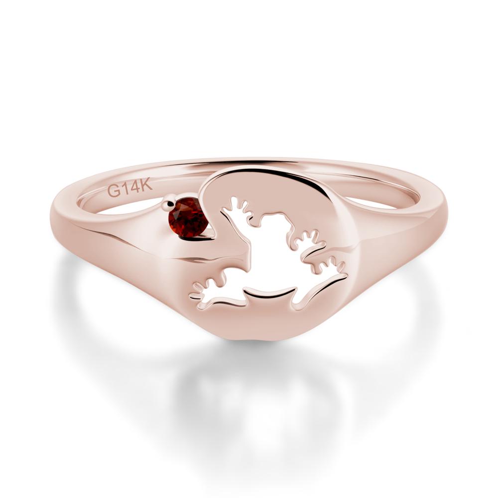 Signet Cubic Zirconia Hollow Frog Ring - LUO Jewelry #gemstone_Garnet