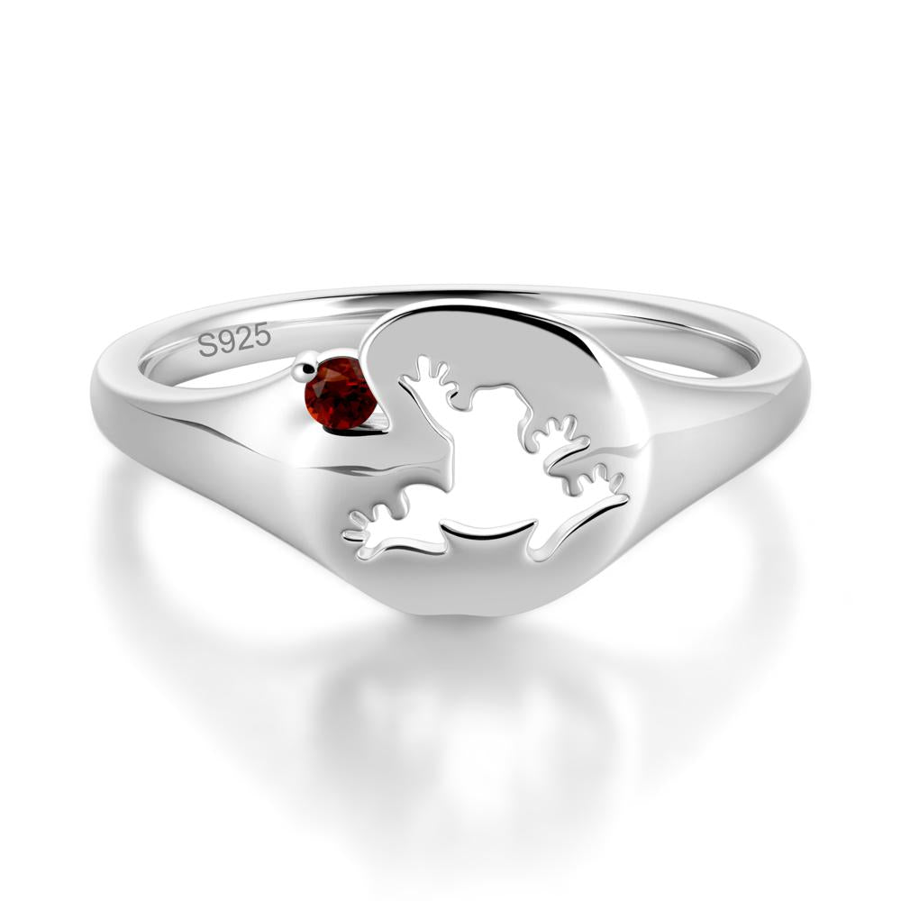 Signet Cubic Zirconia Hollow Frog Ring - LUO Jewelry #gemstone_Garnet