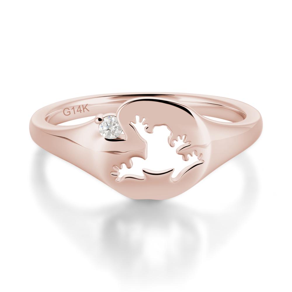 Signet Cubic Zirconia Hollow Frog Ring - LUO Jewelry #gemstone_Moissanite