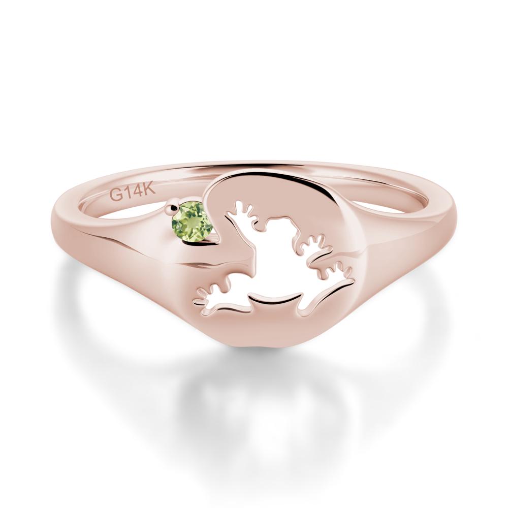 Signet Cubic Zirconia Hollow Frog Ring - LUO Jewelry #gemstone_Peridot