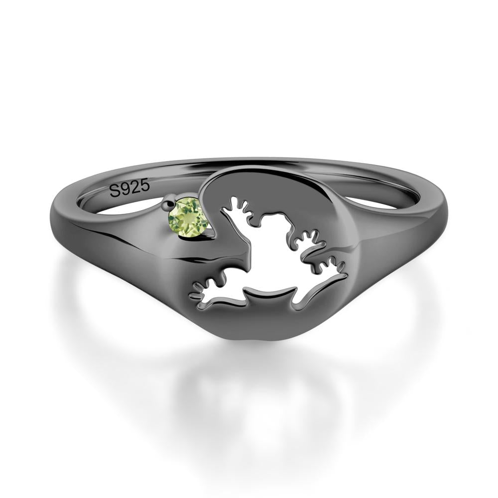 Signet Cubic Zirconia Hollow Frog Ring - LUO Jewelry #gemstone_Peridot