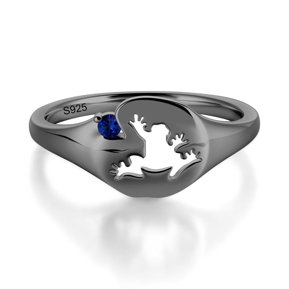 Signet Cubic Zirconia Hollow Frog Ring - LUO Jewelry #gemstone_Sapphire