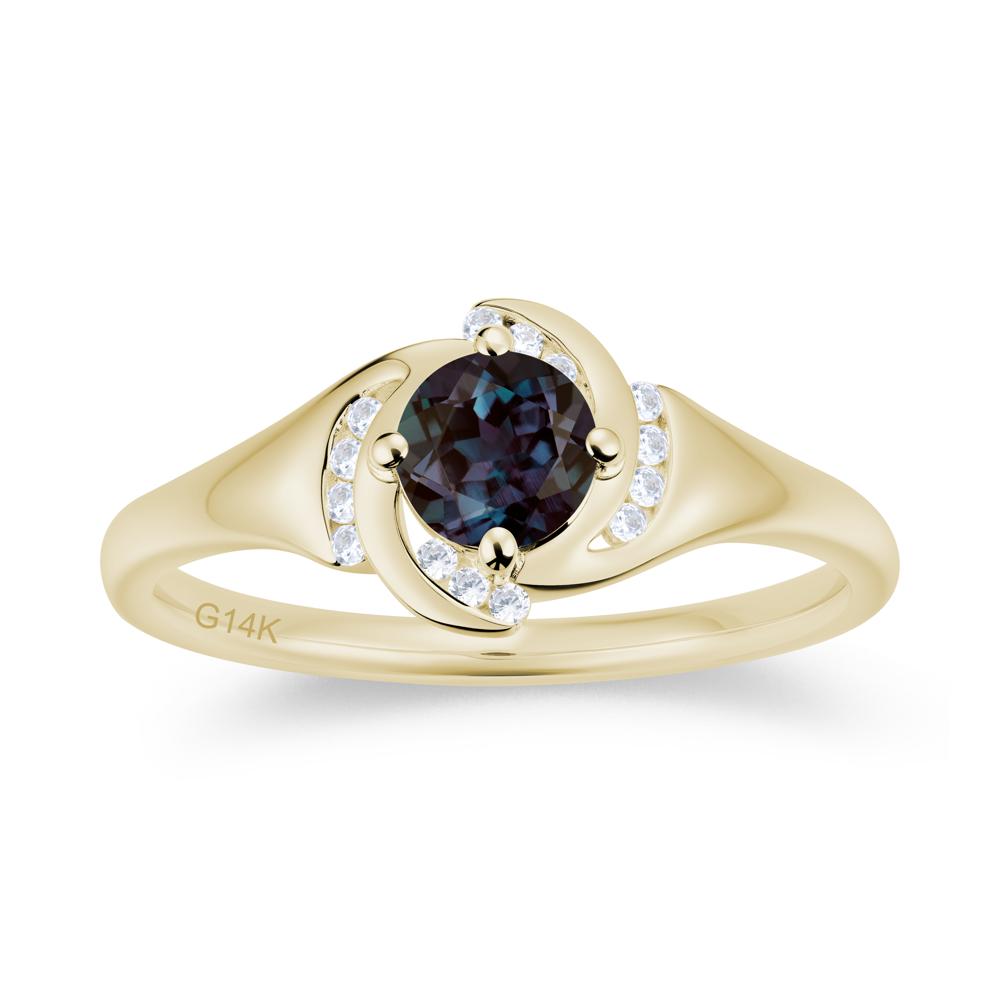 Round Cut Garnet Swirl Engagement Ring - LUO Jewelry #gemstone_Alexandrite