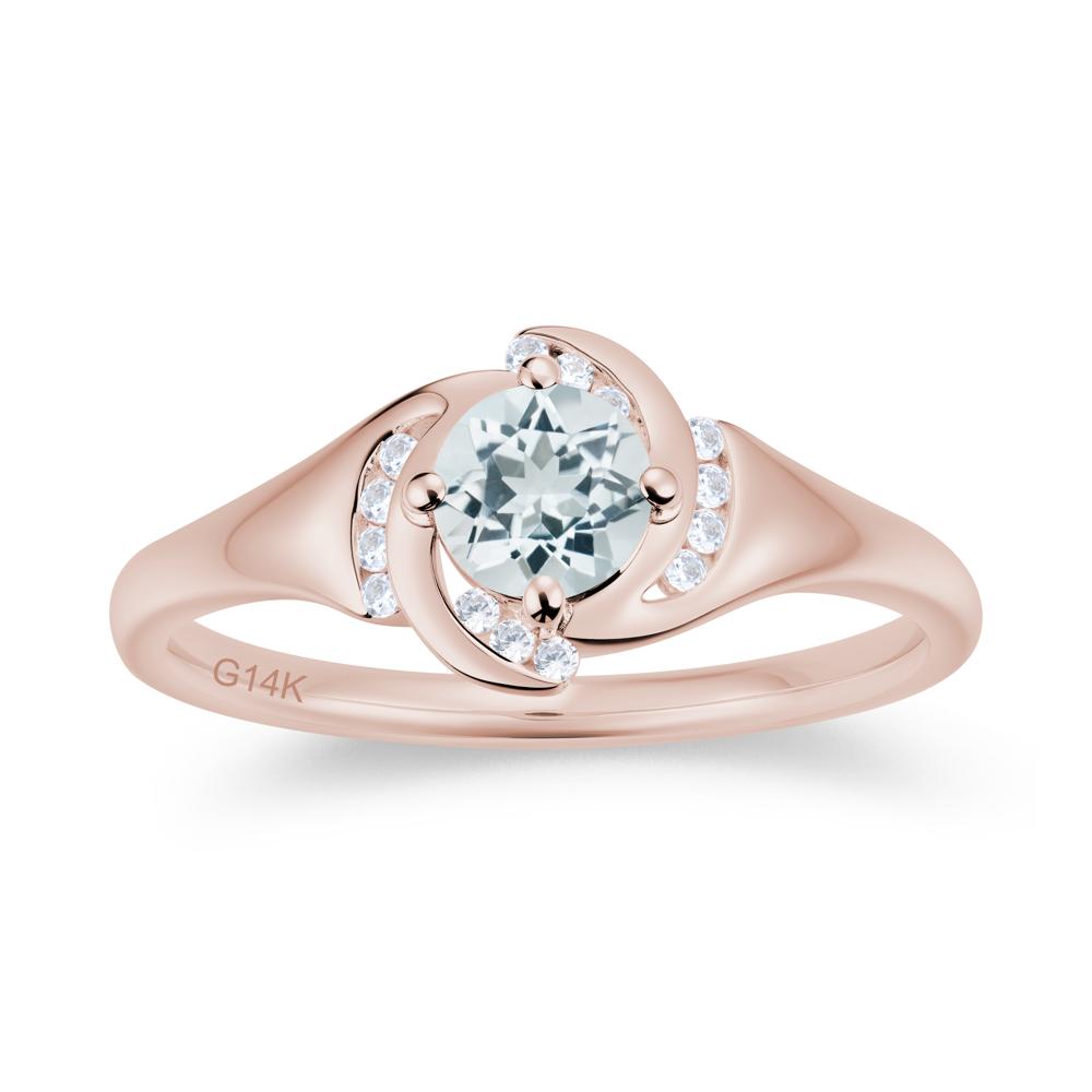 Round Cut Garnet Swirl Engagement Ring - LUO Jewelry #gemstone_Aquamarine