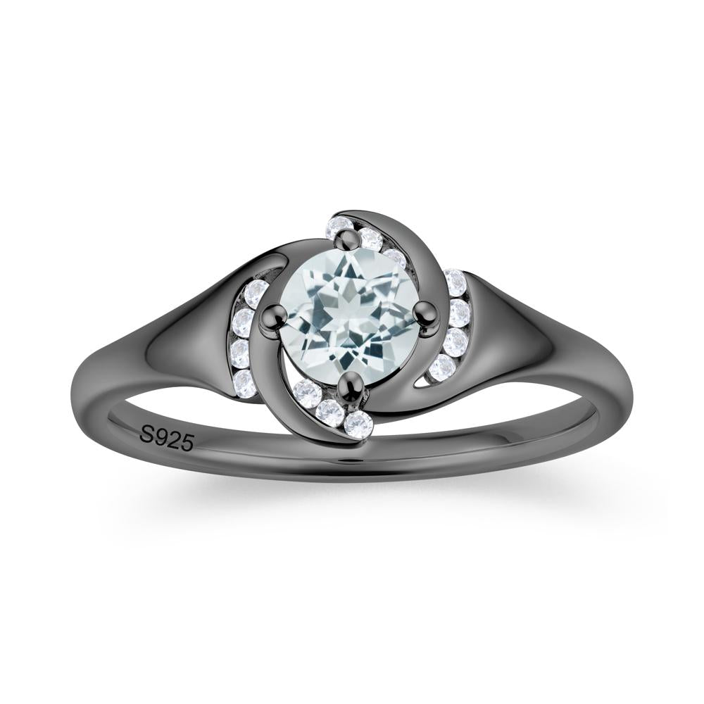 Round Cut Garnet Swirl Engagement Ring - LUO Jewelry #gemstone_Aquamarine