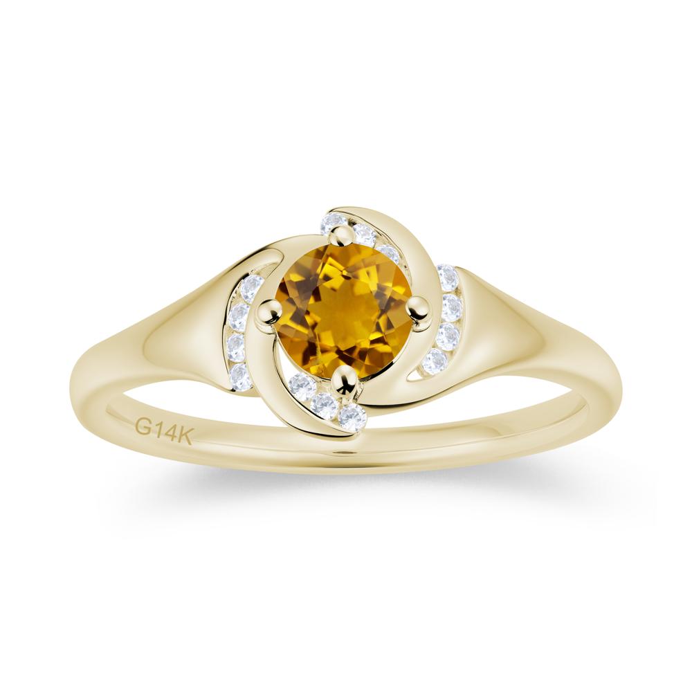 Round Cut Garnet Swirl Engagement Ring - LUO Jewelry #gemstone_Citrine
