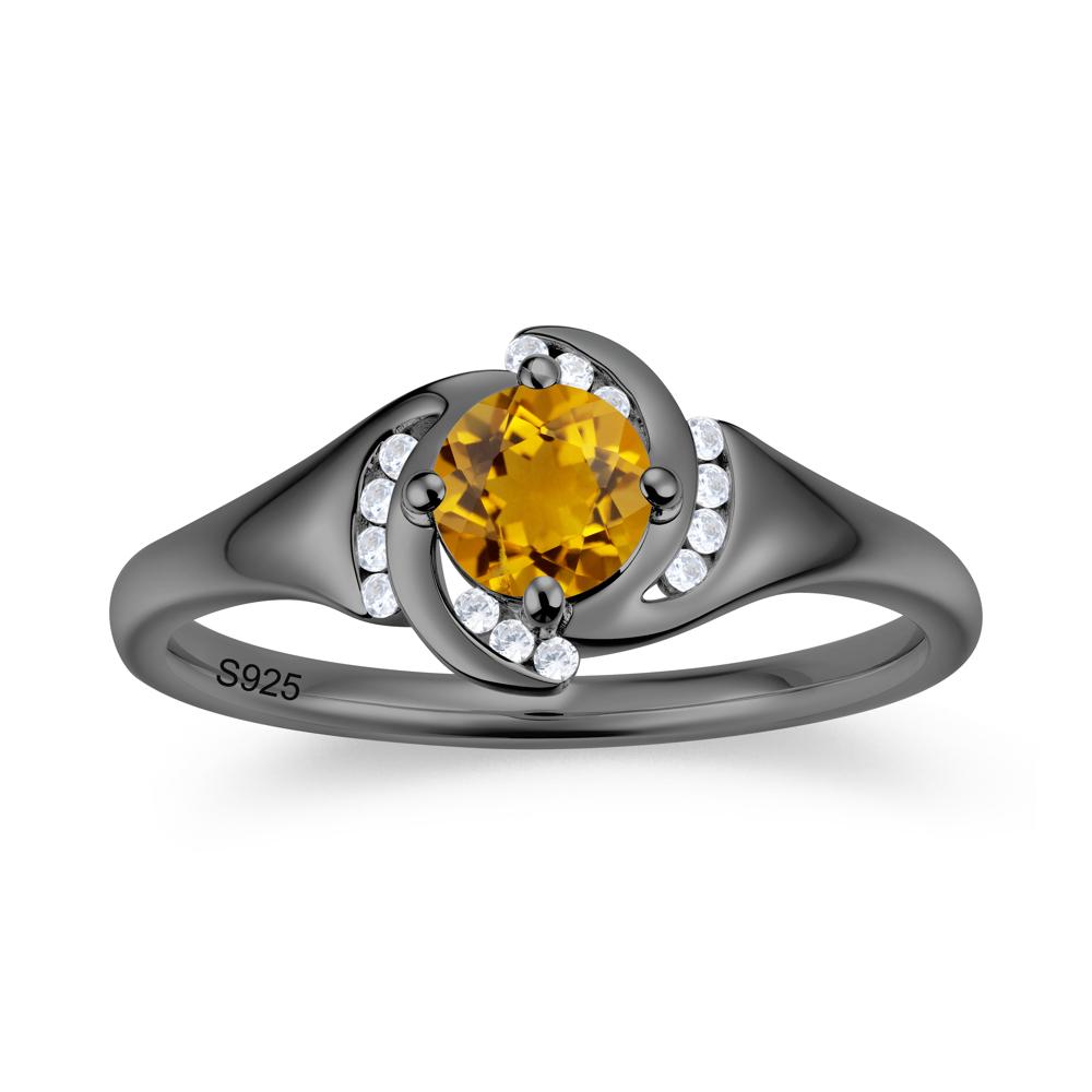 Round Cut Garnet Swirl Engagement Ring - LUO Jewelry #gemstone_Citrine
