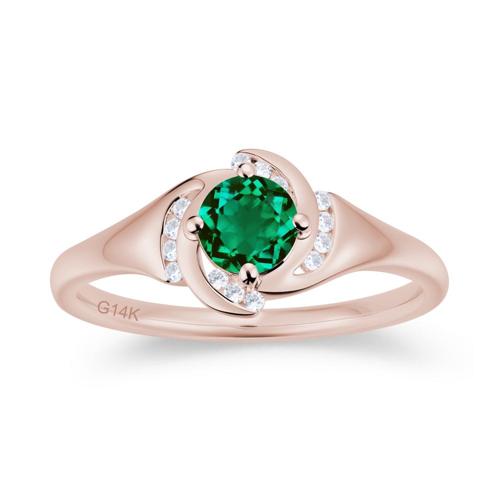 Round Cut Garnet Swirl Engagement Ring - LUO Jewelry #gemstone_Emerald