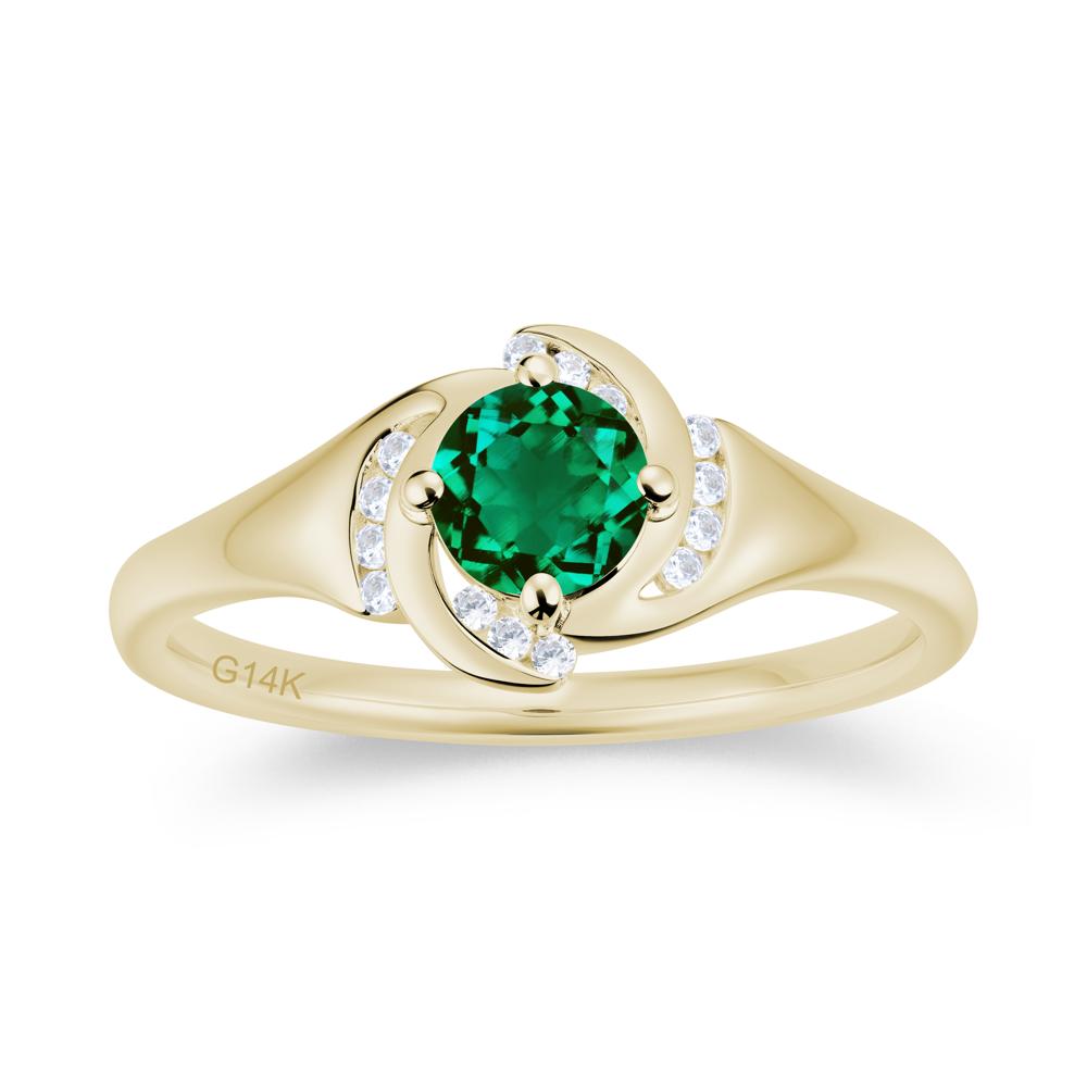 Round Cut Garnet Swirl Engagement Ring - LUO Jewelry #gemstone_Emerald