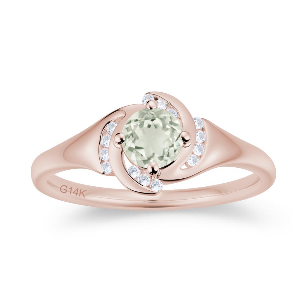 Round Cut Garnet Swirl Engagement Ring - LUO Jewelry #gemstone_Green Amethyst
