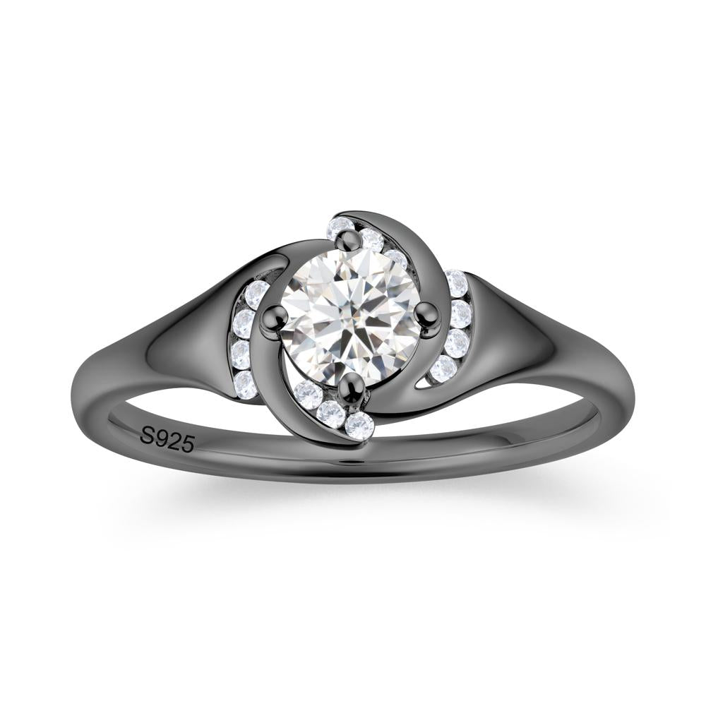 Round Cut Garnet Swirl Engagement Ring - LUO Jewelry #gemstone_Moissanite