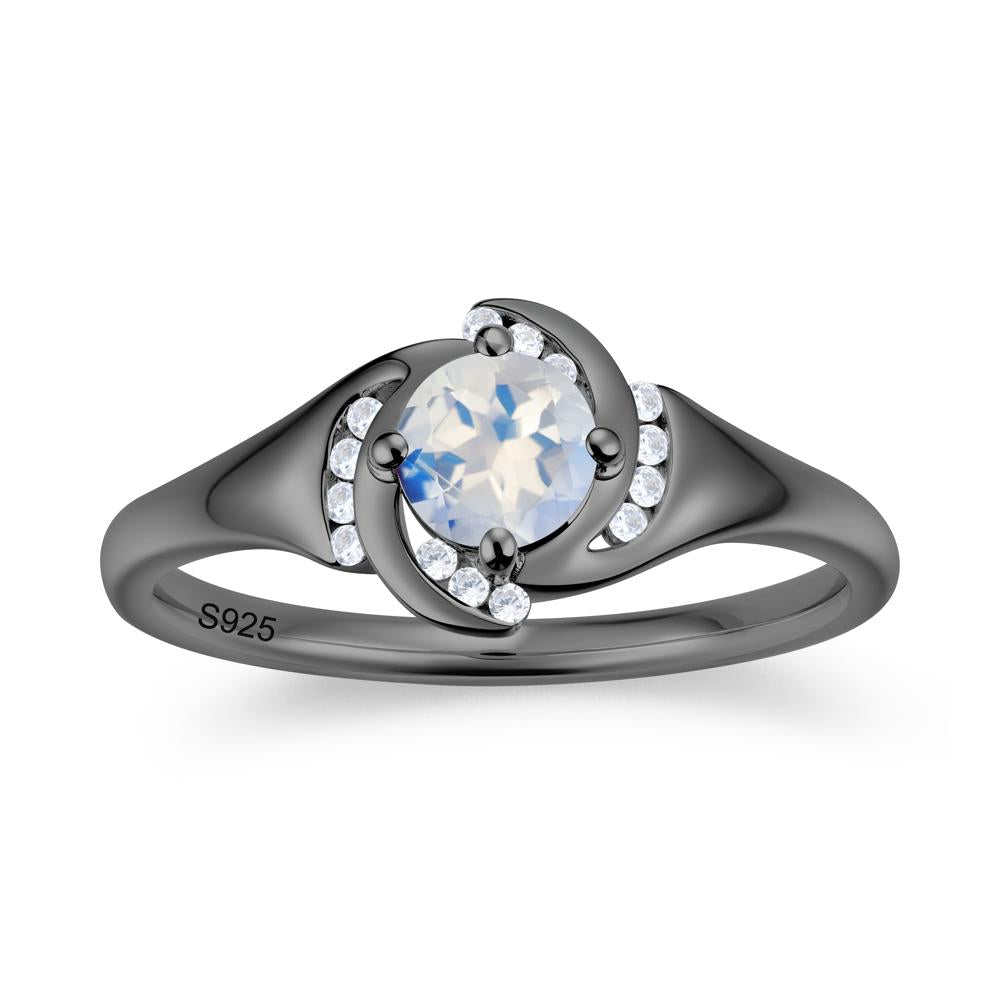 Round Cut Garnet Swirl Engagement Ring - LUO Jewelry #gemstone_Moonstone