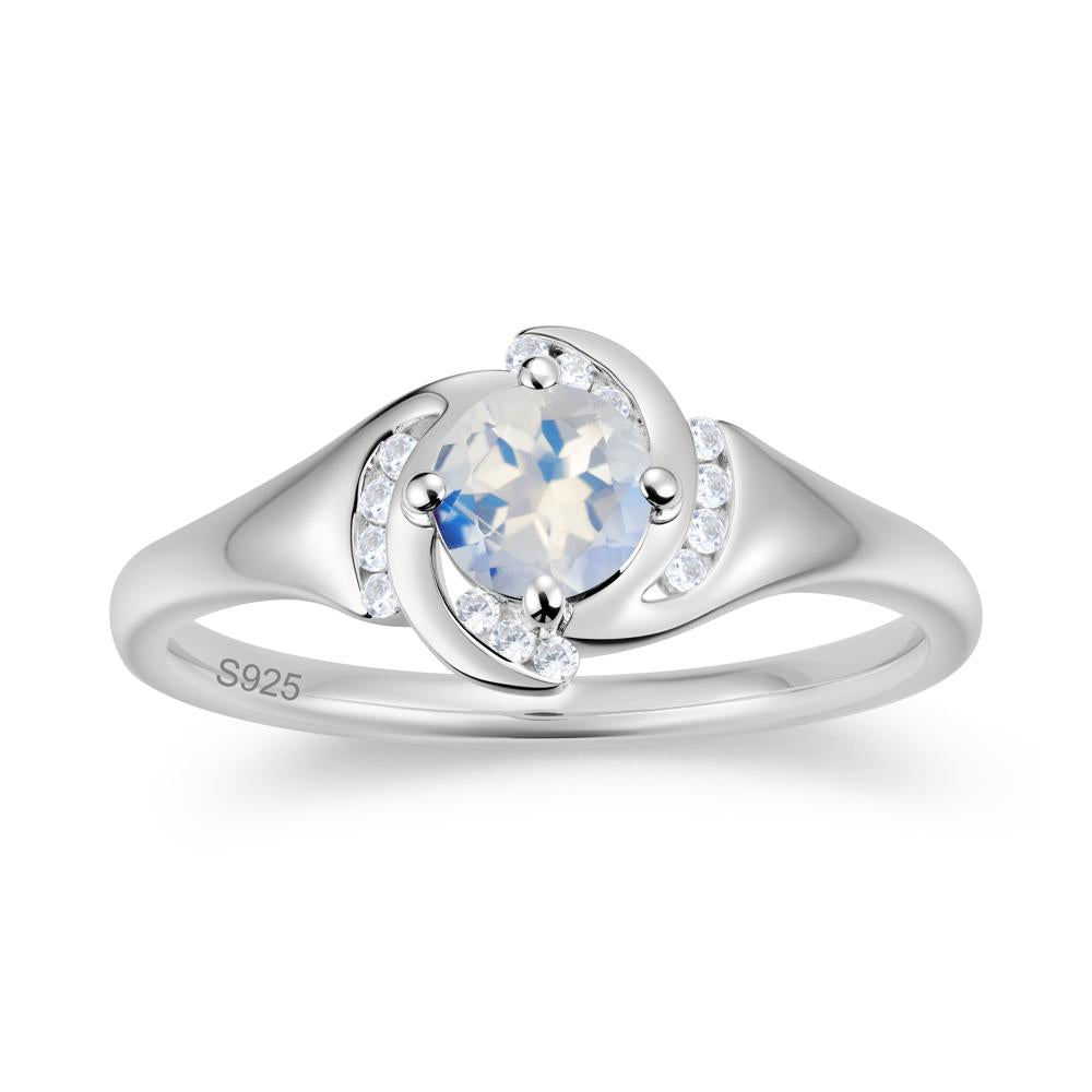 Round Cut Garnet Swirl Engagement Ring - LUO Jewelry #gemstone_Moonstone