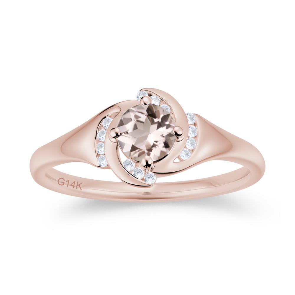 Round Cut Garnet Swirl Engagement Ring - LUO Jewelry #gemstone_Morganite