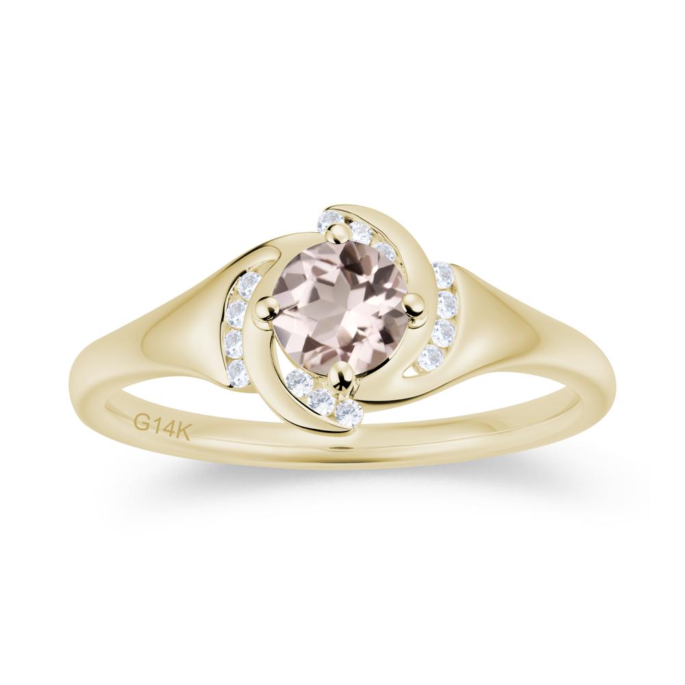Round Cut Garnet Swirl Engagement Ring - LUO Jewelry #gemstone_Morganite