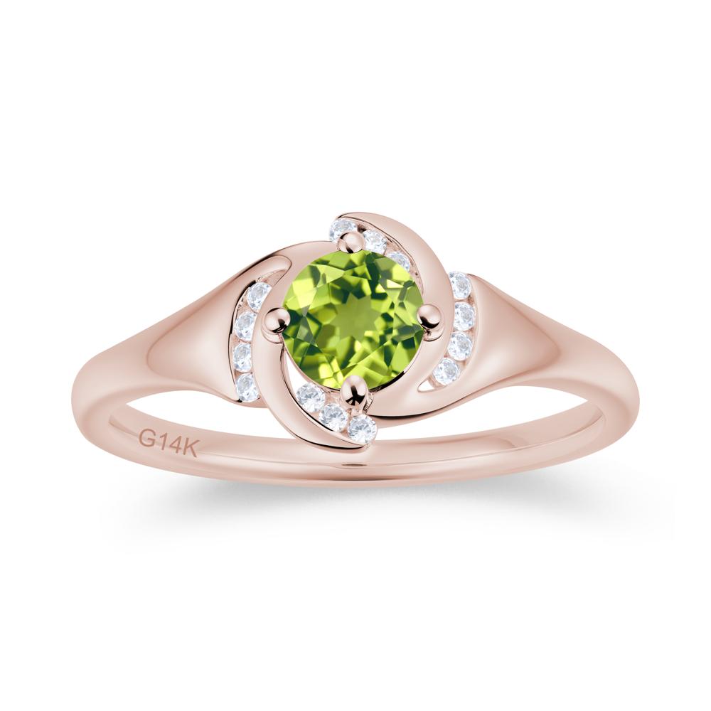 Round Cut Garnet Swirl Engagement Ring - LUO Jewelry #gemstone_Peridot