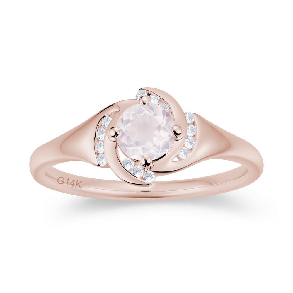 Round Cut Garnet Swirl Engagement Ring - LUO Jewelry #gemstone_Rose Quartz
