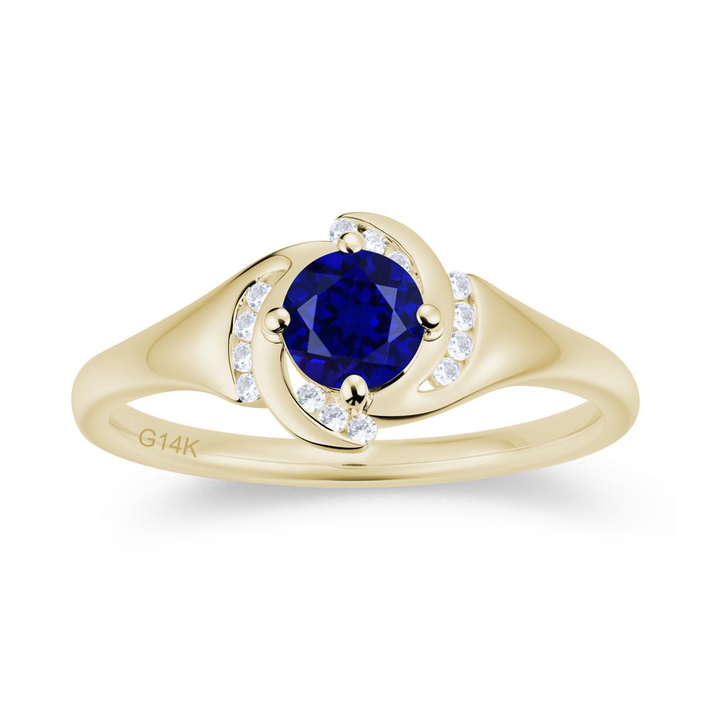 Round Cut Garnet Swirl Engagement Ring - LUO Jewelry #gemstone_Sapphire