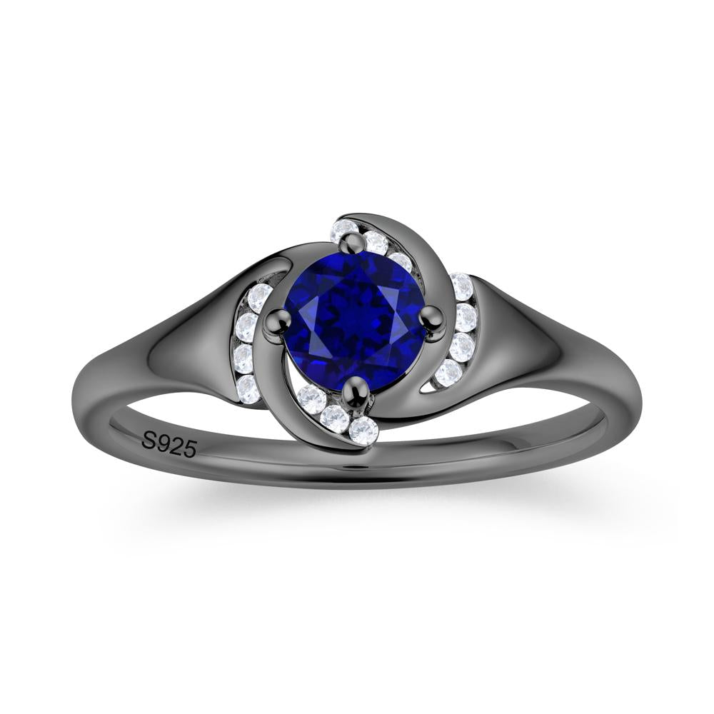 Round Cut Garnet Swirl Engagement Ring - LUO Jewelry #gemstone_Sapphire