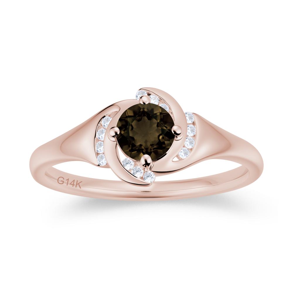 Round Cut Garnet Swirl Engagement Ring - LUO Jewelry #gemstone_Smoky Quartz