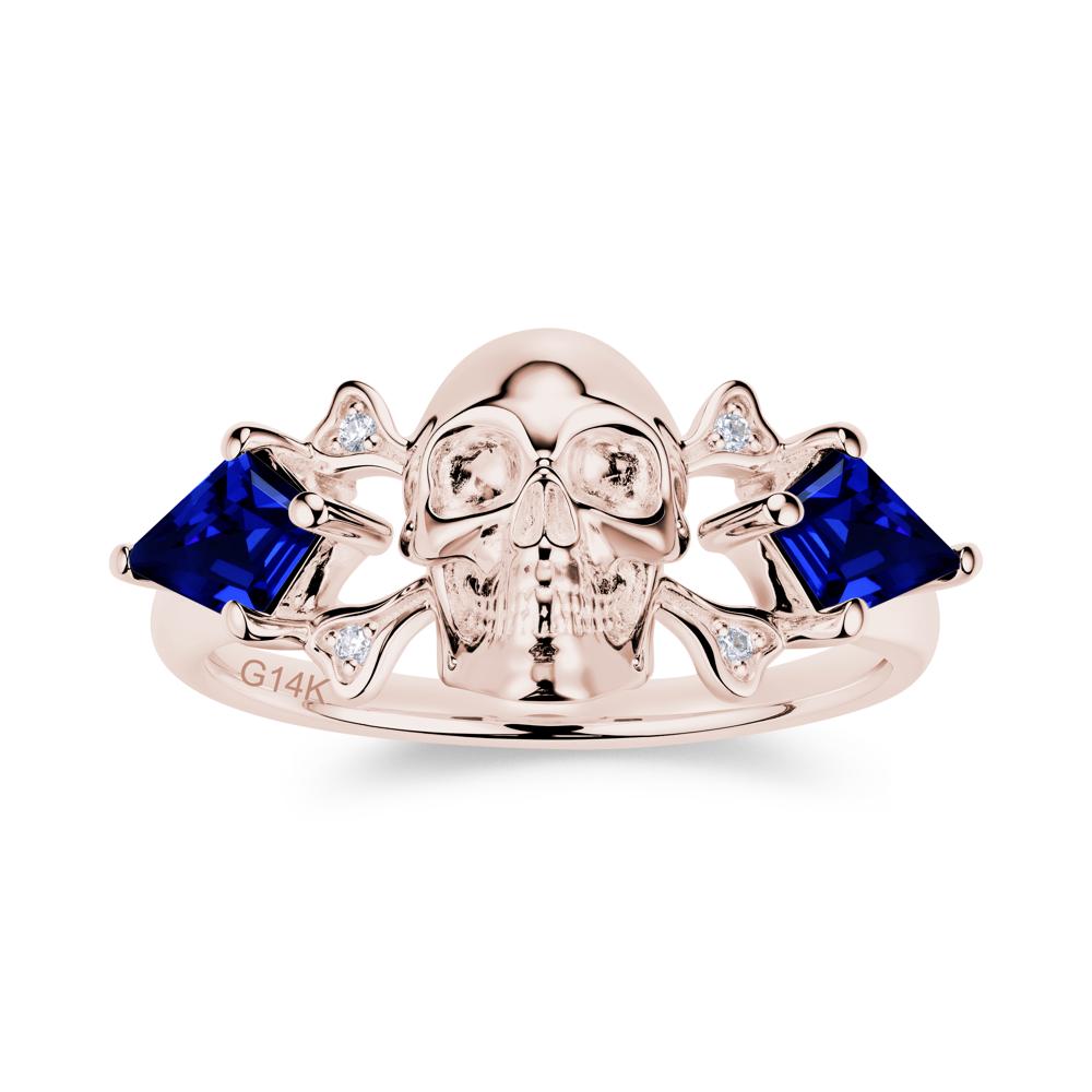 Kite Cut Emerald Till Death Skull Goth Ring - LUO Jewelry #gemstone_Sapphire