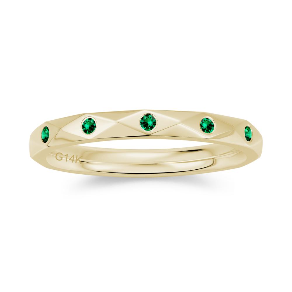 Minimalist Emerald Eternity Wedding Band Ring - LUO Jewelry #gemstone_Emerald
