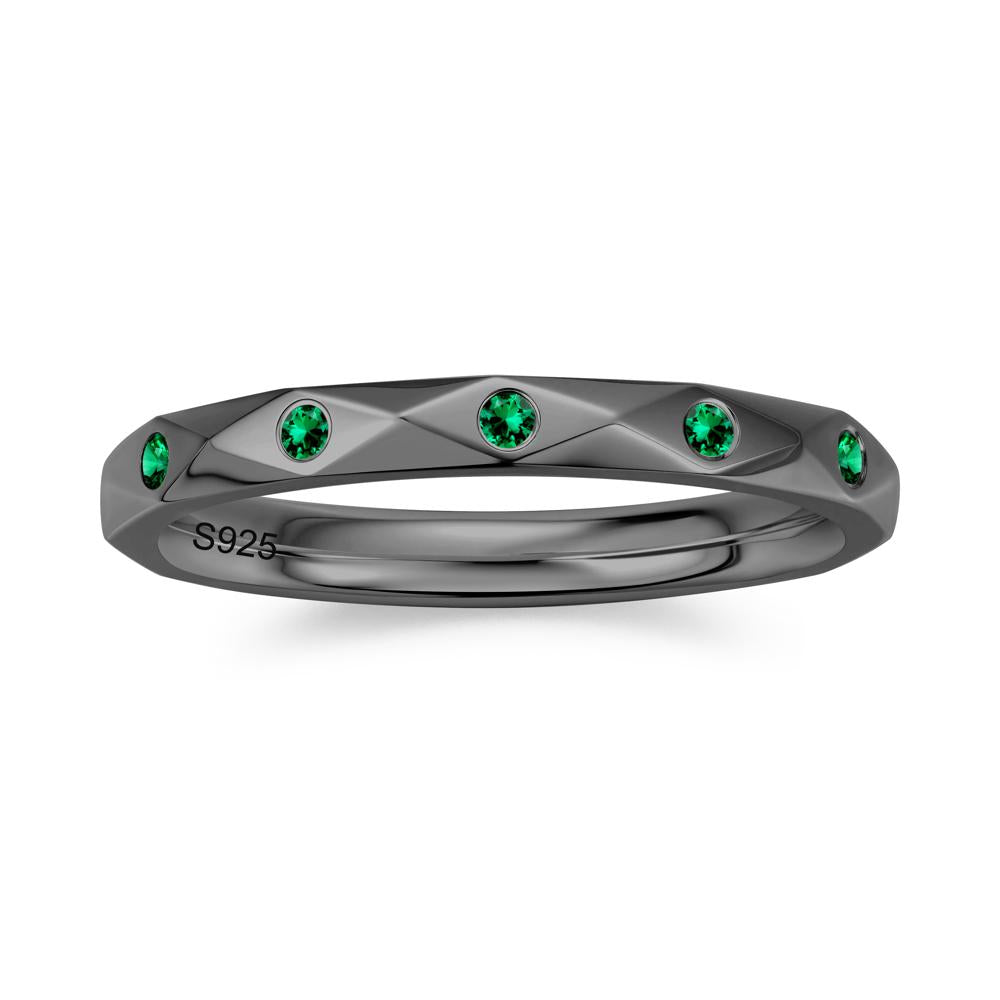 Minimalist Emerald Eternity Wedding Band Ring - LUO Jewelry #gemstone_Emerald