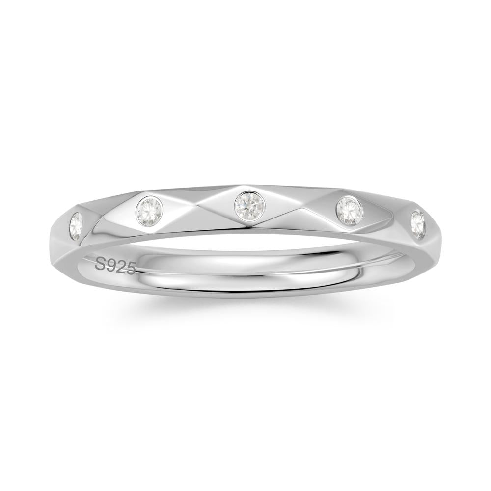 Minimalist Emerald Eternity Wedding Band Ring - LUO Jewelry #gemstone_Moissanite