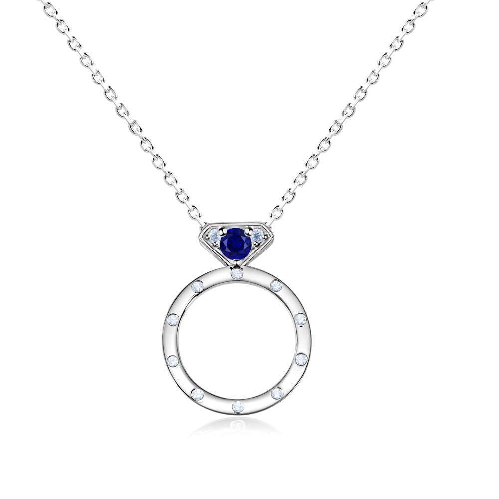 Sapphire Promise Necklace for Her - LUO Jewelry #gemstone_Sapphire