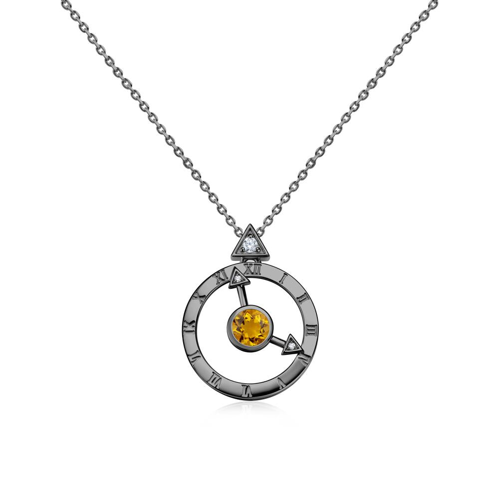Clock and Compass Amethyst Necklace - LUO Jewelry #gemstone_Citrine
