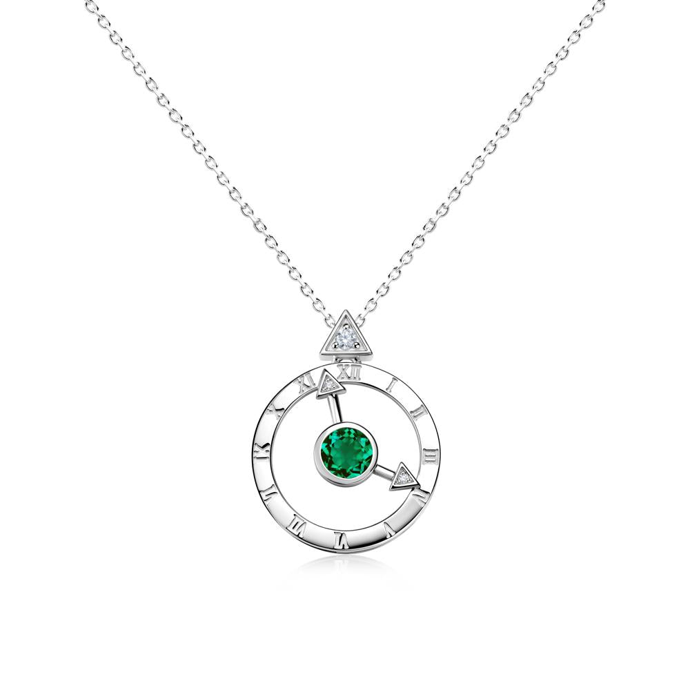 Clock and Compass Amethyst Necklace - LUO Jewelry #gemstone_Emerald