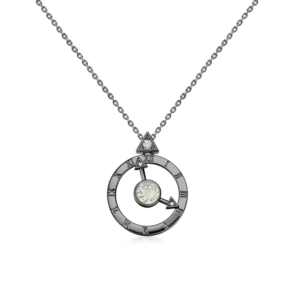 Clock and Compass Amethyst Necklace - LUO Jewelry #gemstone_Green Amethyst