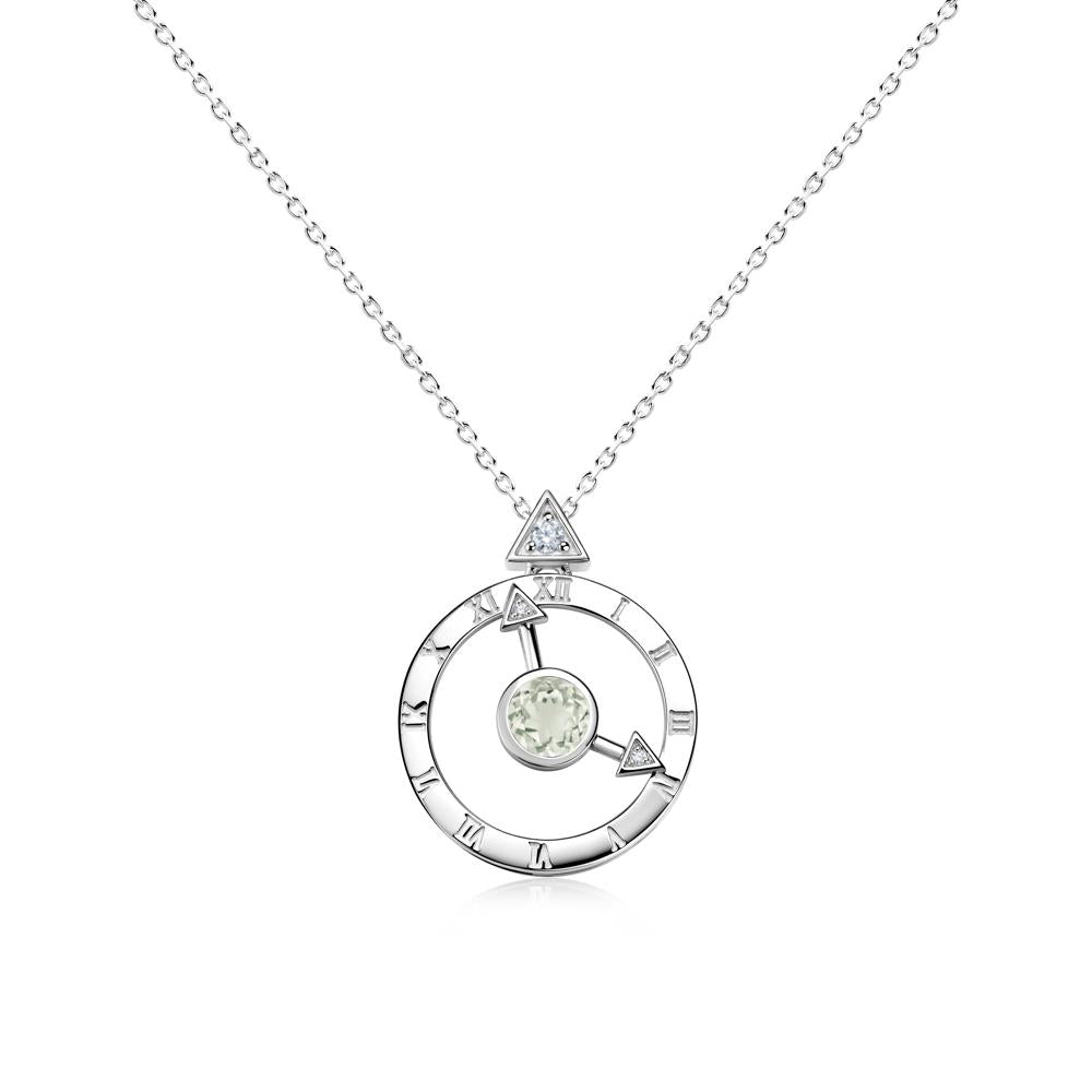 Clock and Compass Amethyst Necklace - LUO Jewelry #gemstone_Green Amethyst