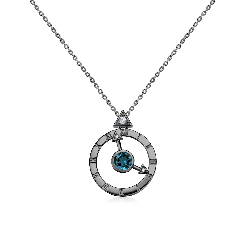 Clock and Compass Amethyst Necklace - LUO Jewelry #gemstone_London Blue Topaz