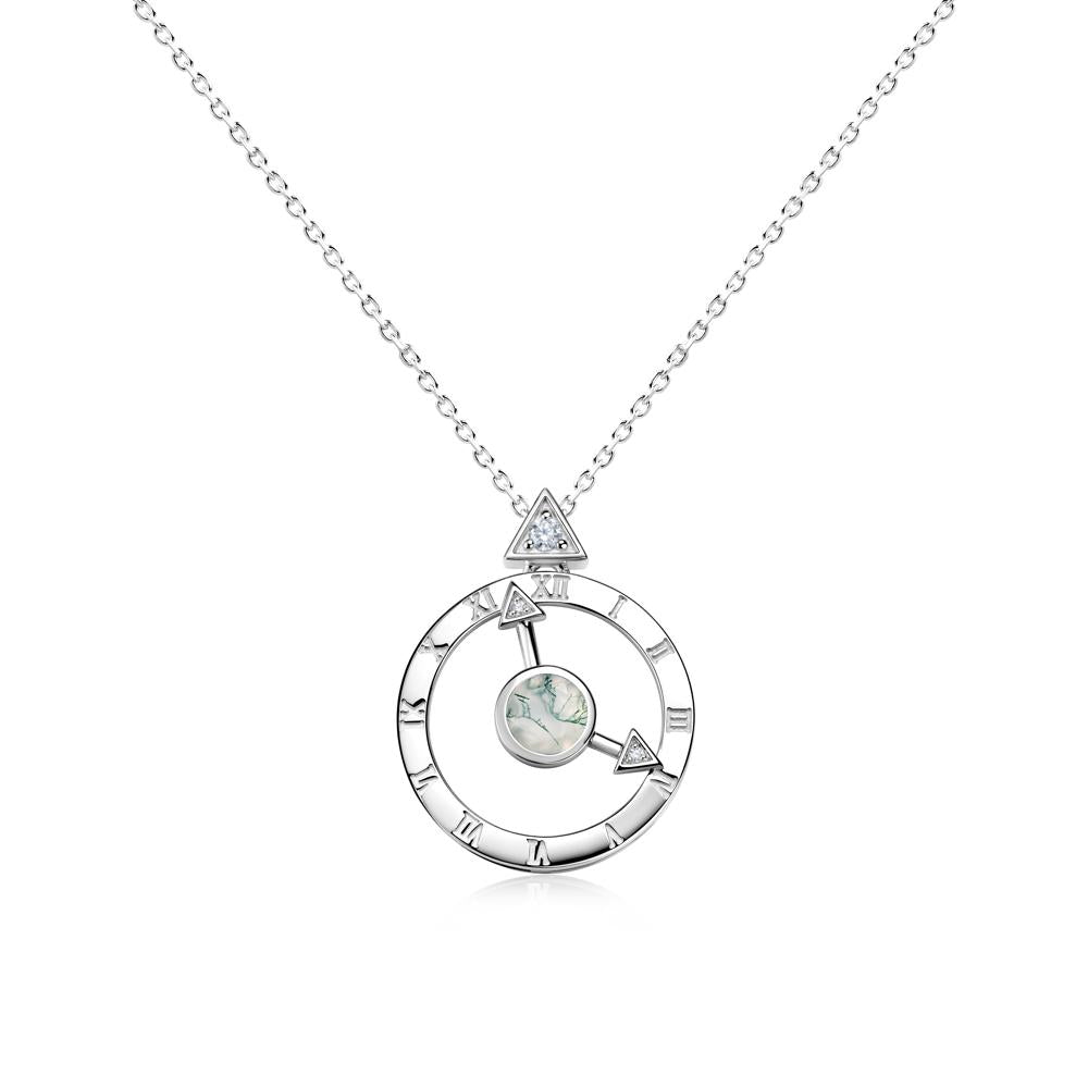 Clock and Compass Amethyst Necklace - LUO Jewelry #gemstone_Moss Agate