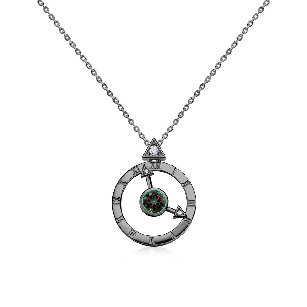 Clock and Compass Amethyst Necklace - LUO Jewelry #gemstone_Mystic Topaz