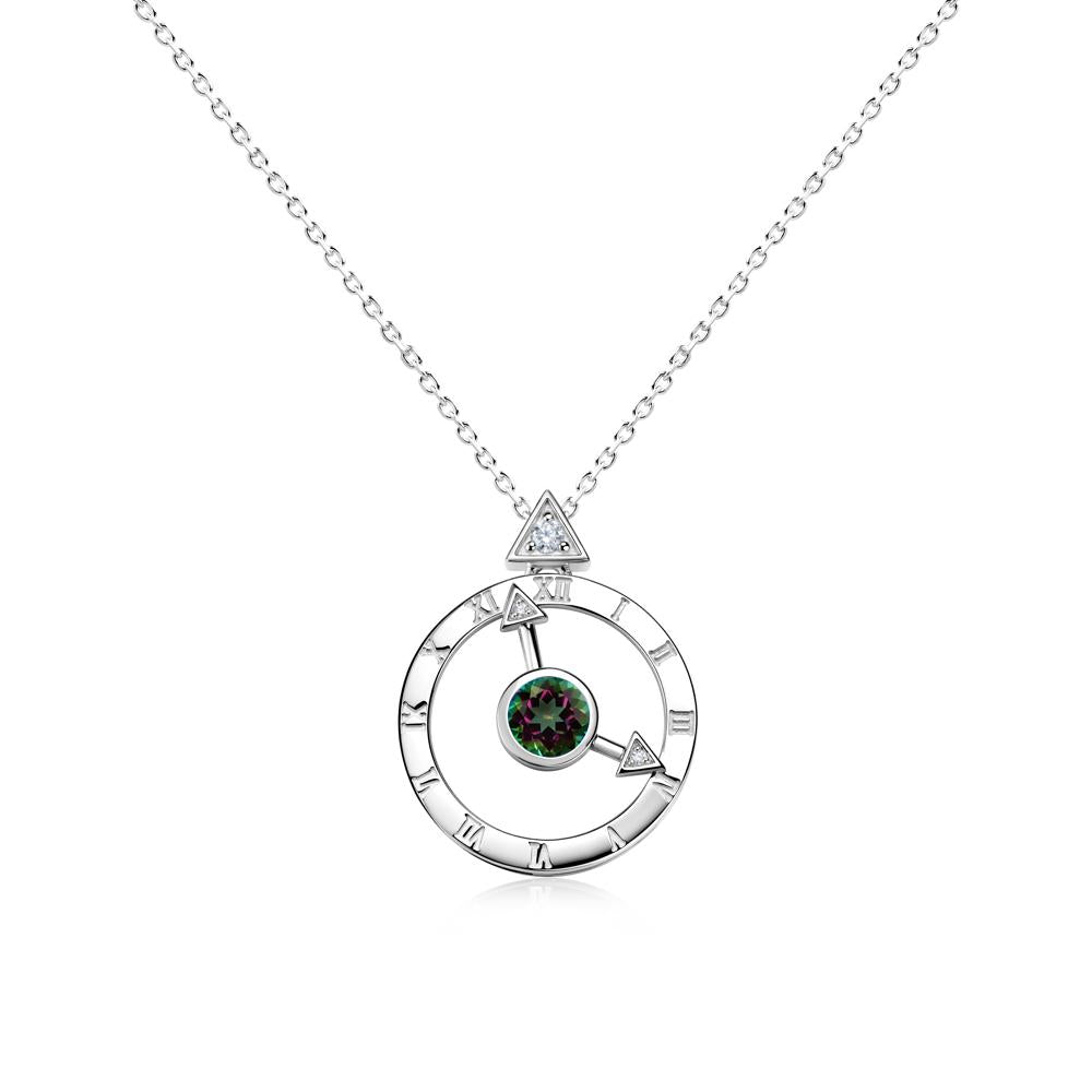 Clock and Compass Amethyst Necklace - LUO Jewelry #gemstone_Mystic Topaz