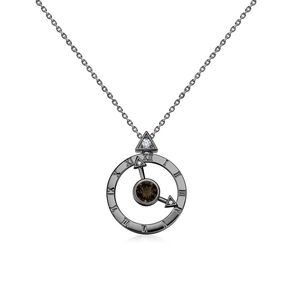 Clock and Compass Amethyst Necklace - LUO Jewelry #gemstone_Smoky Quartz