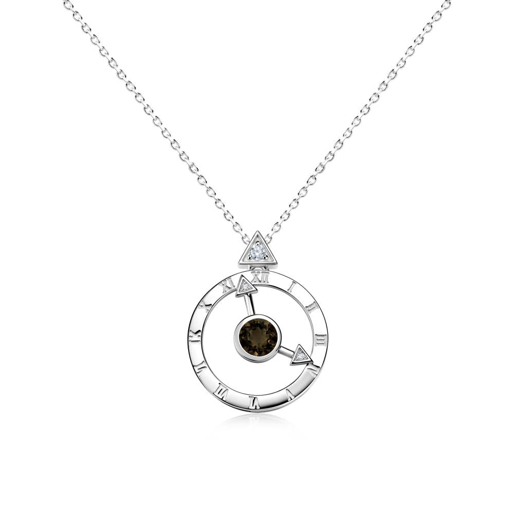 Clock and Compass Amethyst Necklace - LUO Jewelry #gemstone_Smoky Quartz