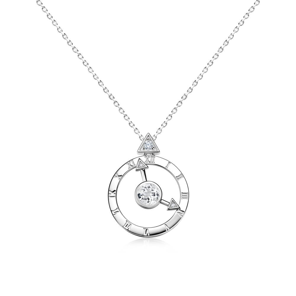 Clock and Compass Amethyst Necklace - LUO Jewelry #gemstone_White Topaz