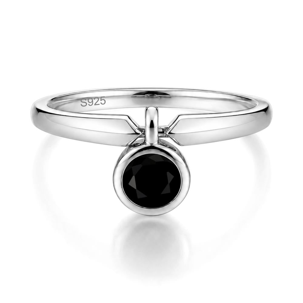 Custom Back Pattern Pink Cubic Zirconia Reversible Ring - LUO Jewelry #gemstone_Black Spinel